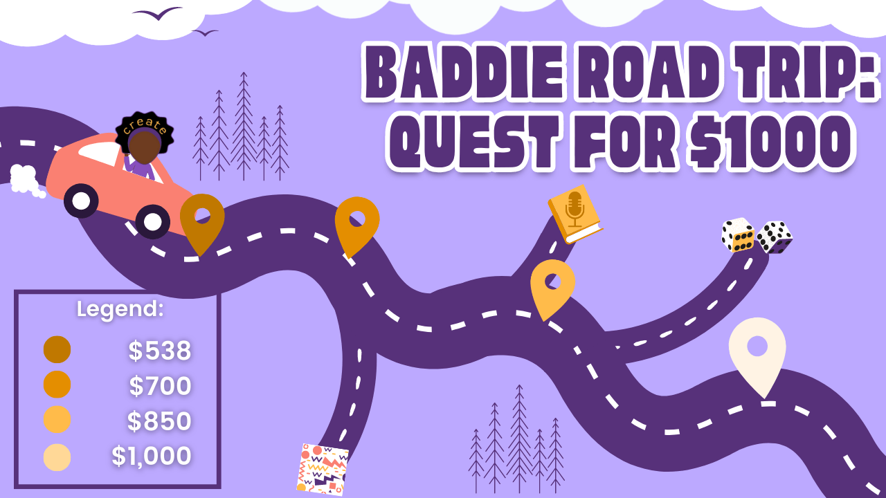 Baddie Road Trip Road Map Banner